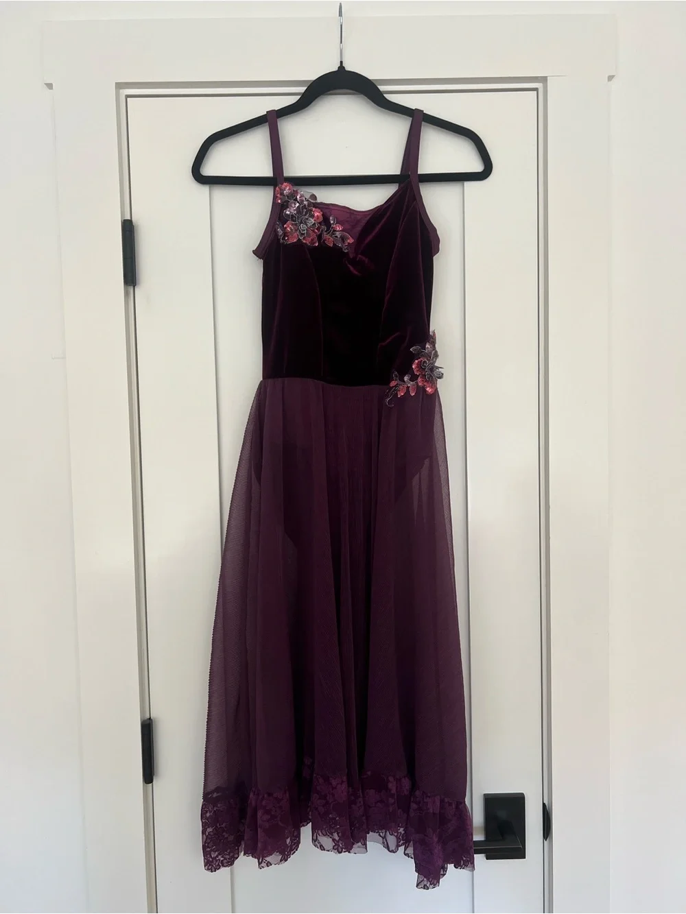 Weissman Showtime Moonlight Sonata Dance Costume XSA Burgundy Like New